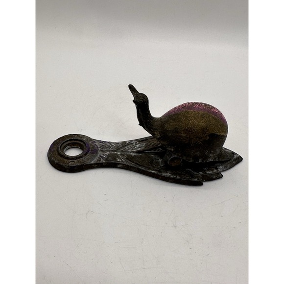 Vintage Allied Brass Snail Letter Holder Solid Brass Desk Decor Paperweight - Picture 4 of 10